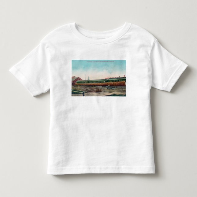 T-shirt Pour Les Tous Petits Longues voies ferrées d'ouverture d'arbre (Devant)