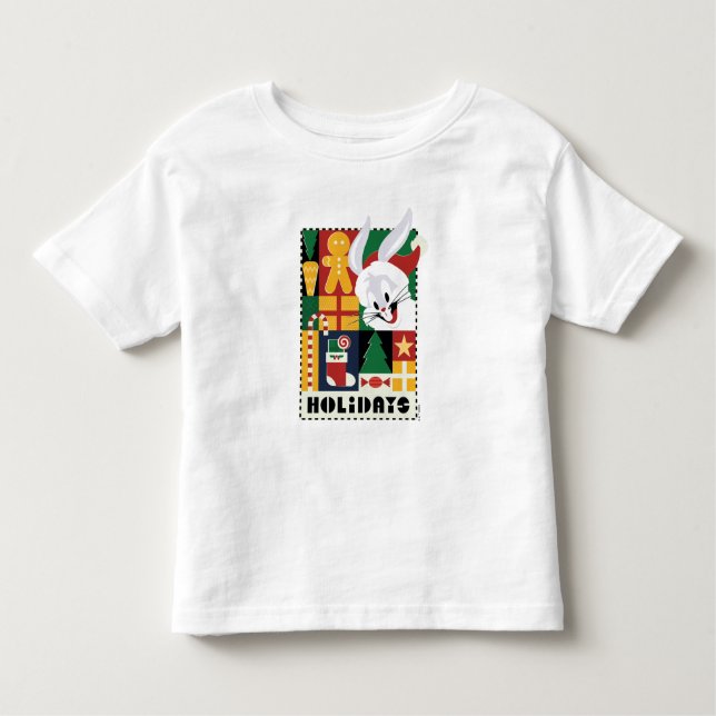 T-shirt Pour Les Tous Petits LOONEY TUNES™ BUGS BUNNY™ Holidays Badge (Devant)