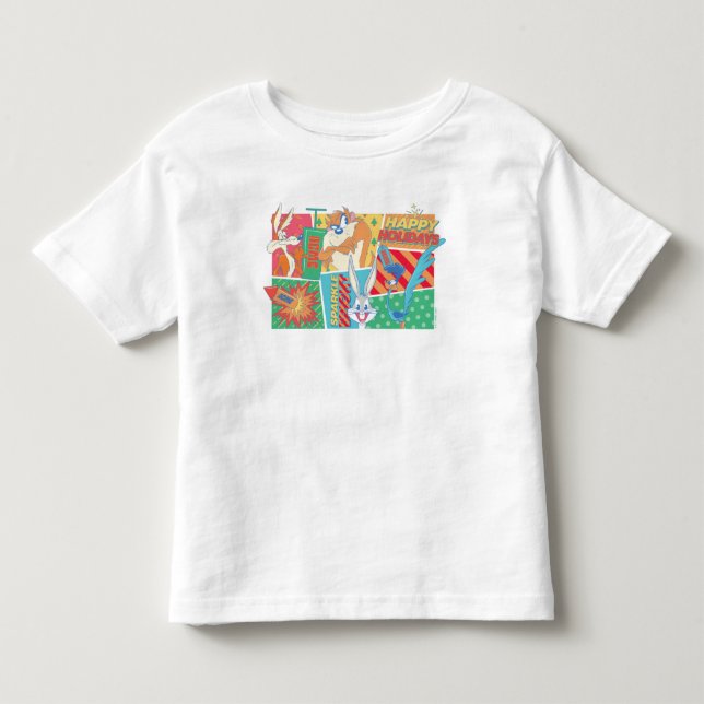 T-shirt Pour Les Tous Petits LOONEY TUNES™ | Joyeux Motif de vacances (Devant)