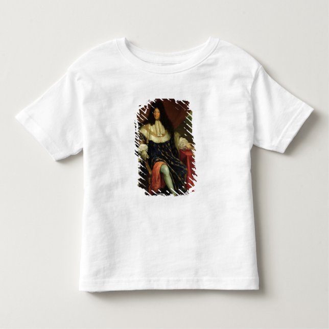 T-shirt Pour Les Tous Petits Louis XIV tenant un plan du Maison Royale (Devant)