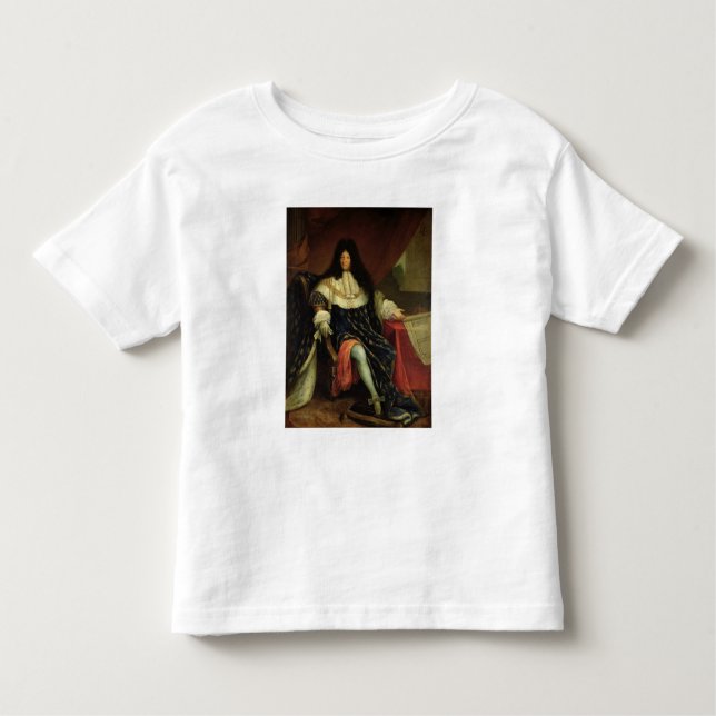T-shirt Pour Les Tous Petits Louis XIV tenant un plan du Maison Royale (Devant)