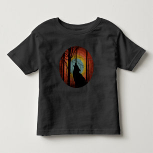 T-SHIRT POUR LES TOUS PETITS LOUP DANS LA FORÊT BOISÉE