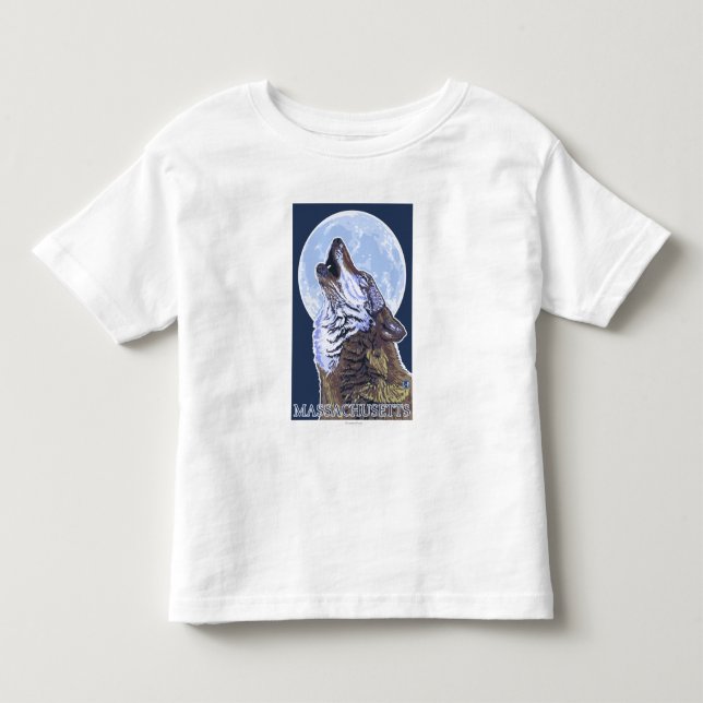 T-shirt Pour Les Tous Petits Loup de MassachusettsHowling (Devant)