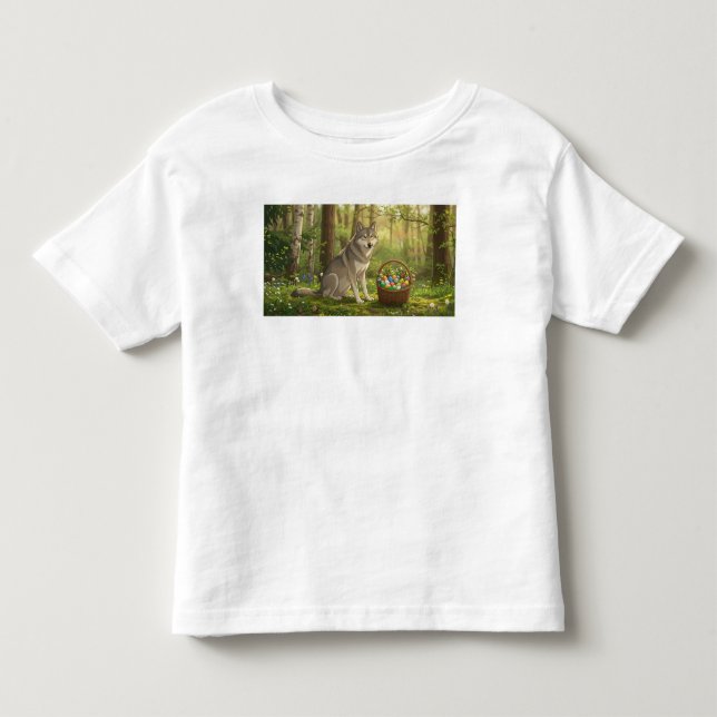 T-shirt Pour Les Tous Petits Loup de Pâques  (Devant)