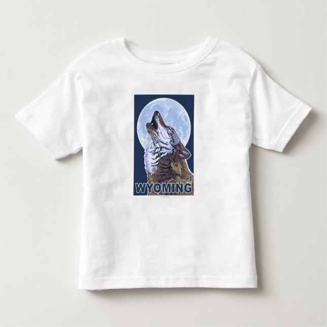 T-shirt Pour Les Tous Petits Loup gris HowlingWyoming (Devant)