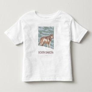 T-shirt Pour Les Tous Petits Loup gris StandingSouth Dakota