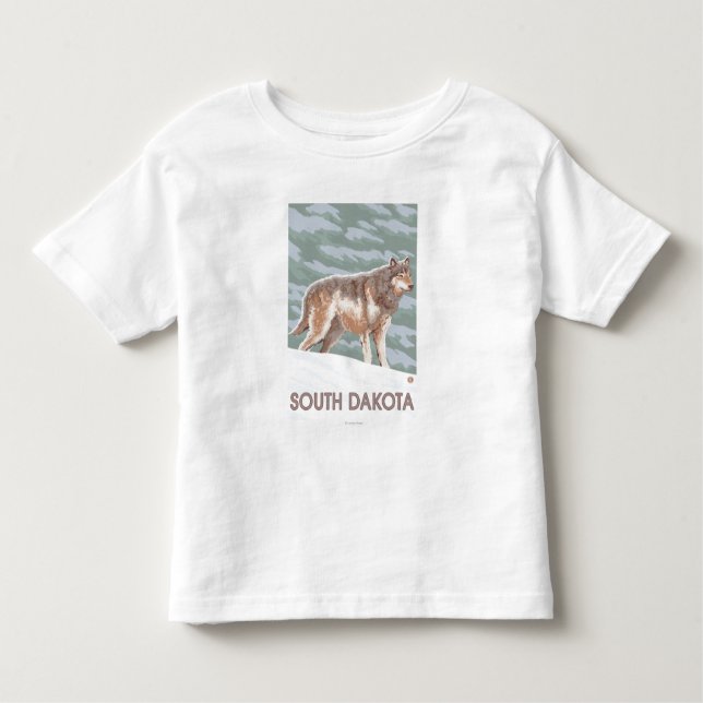 T-shirt Pour Les Tous Petits Loup gris StandingSouth Dakota (Devant)