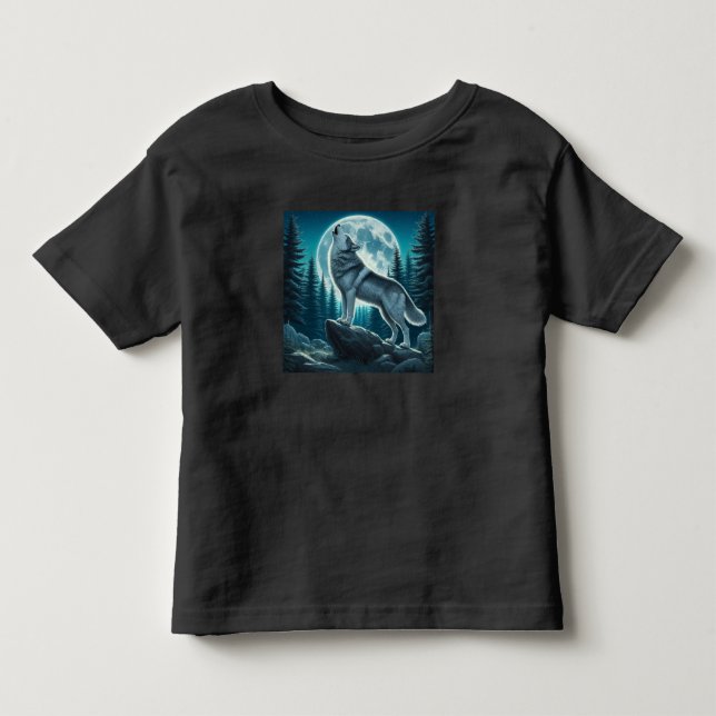 T-shirt Pour Les Tous Petits Loup hurlant (Devant)