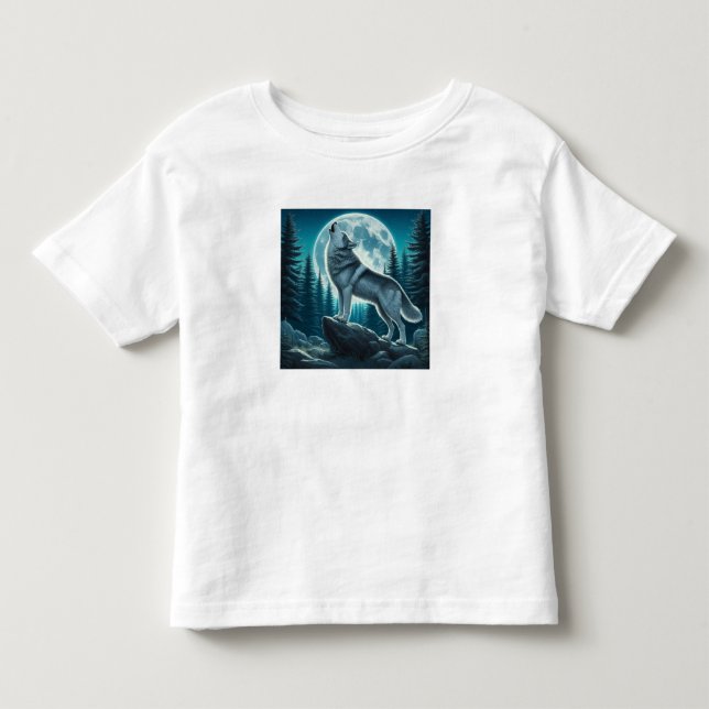 T-shirt Pour Les Tous Petits Loup hurlant (Devant)