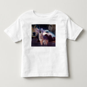 T-shirt Pour Les Tous Petits Loup hurlant dans l'univers