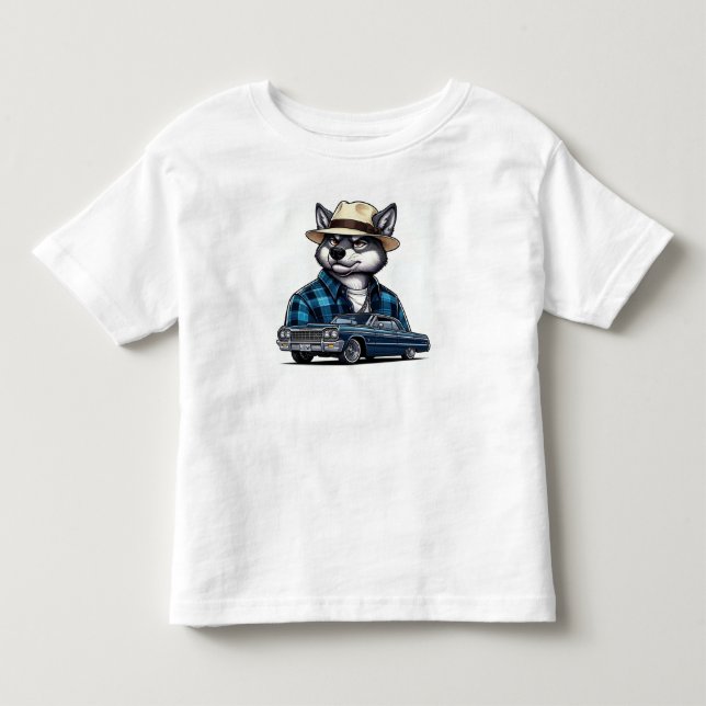 T-shirt Pour Les Tous Petits Loup Lowrider (Devant)