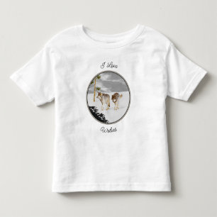 T-shirt Pour Les Tous Petits Loups en peinture sur neige - Art original de la f