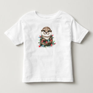T-shirt Pour Les Tous Petits Loutre de Noël adorable