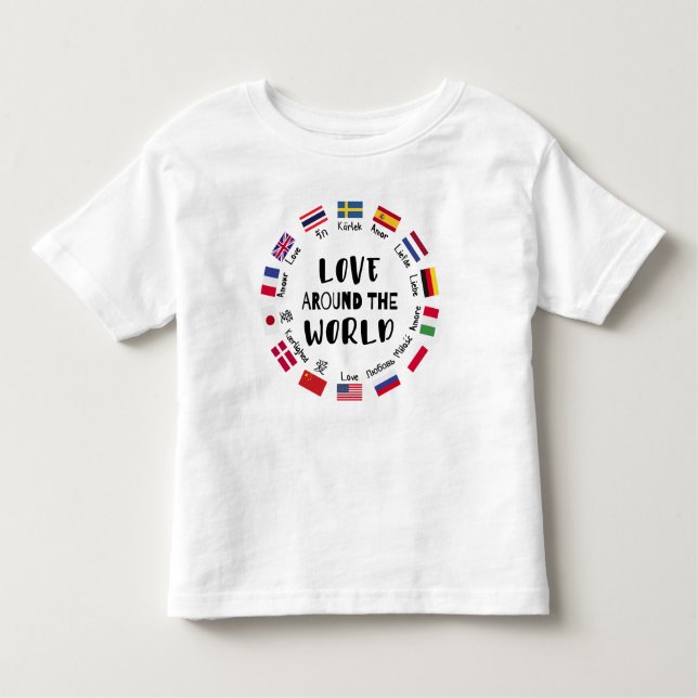 T-shirt Pour Les Tous Petits Love Around the World Languages  (Devant)