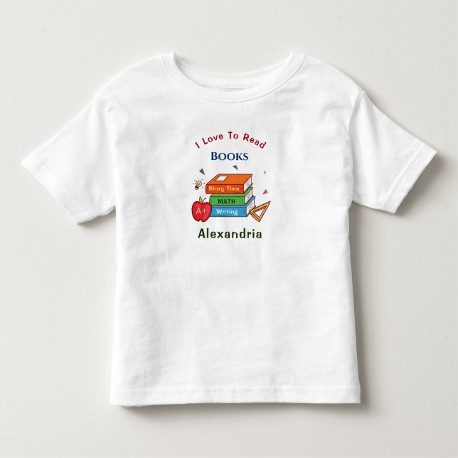 T-shirt Pour Les Tous Petits Love To Read Books Reader Lecture Personnaliser (Devant)