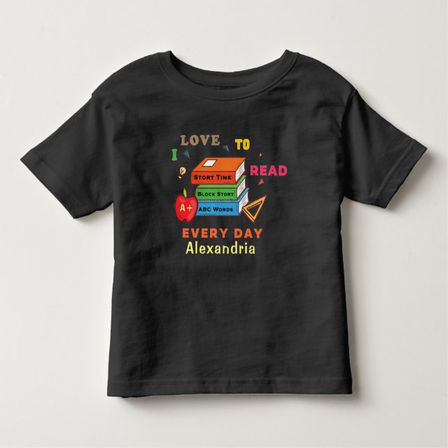 T-shirt Pour Les Tous Petits Love To Read Books Reader Lecture Personnaliser (Devant)