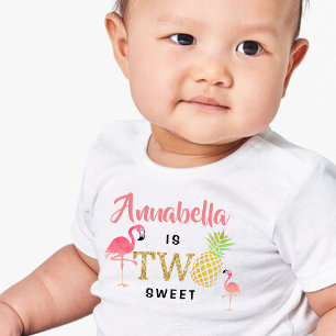 T-shirt Pour Les Tous Petits Luau de plage d'été tropical Filles 2e anniversair