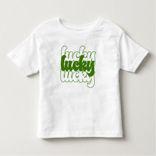 T-shirt Pour Les Tous Petits Lucky St Patrick's Day Green Retro 70's