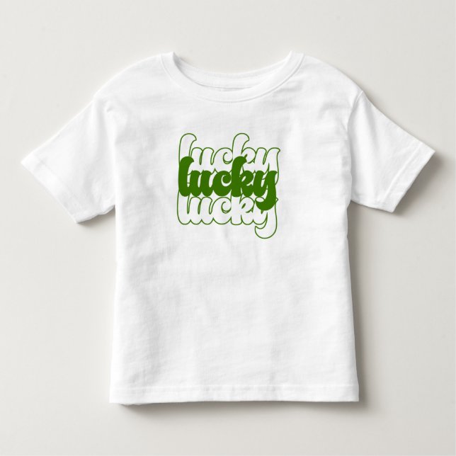 T-shirt Pour Les Tous Petits Lucky St Patrick's Day Green Retro 70's (Devant)