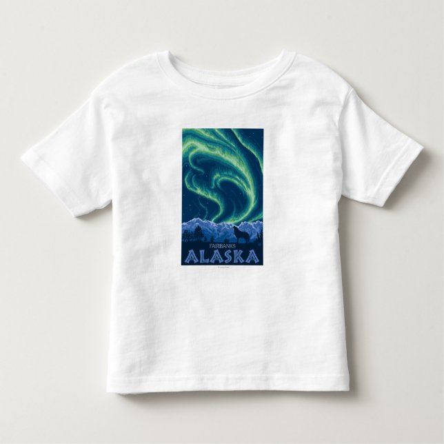 T-shirt Pour Les Tous Petits Lumières du nord - Fairbanks, Alaska (Devant)