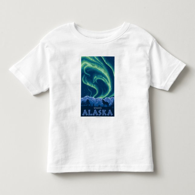 T-shirt Pour Les Tous Petits Lumières du nord - Seward, Alaska (Devant)