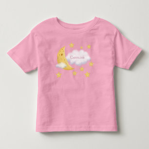 T-shirt Pour Les Tous Petits Lune Cheesy & Étoiles Fluffy Cloud Personnalisé Ro