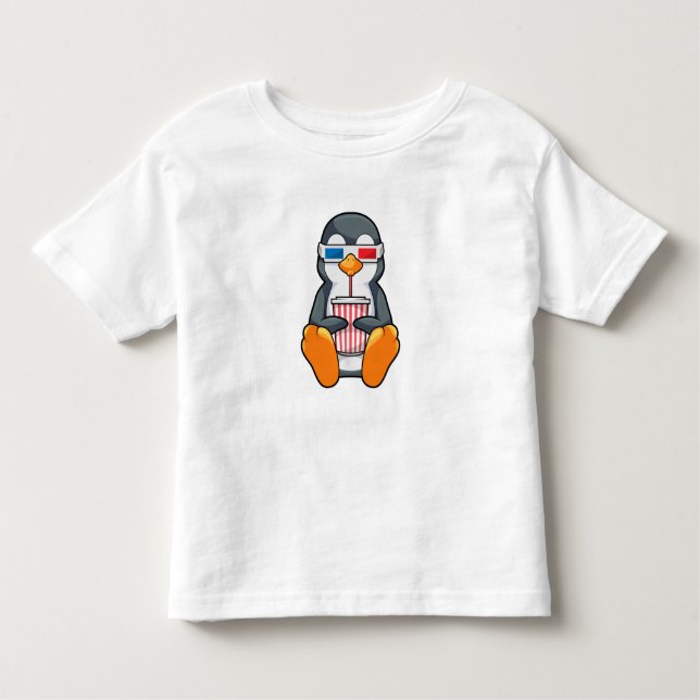 T-shirt Pour Les Tous Petits Lunettes de cinéma Penguin Coupe de boisson (Devant)