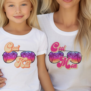 T-shirt Pour Les Tous Petits Lunettes de soleil Cool Kid Bright Sunset assortie