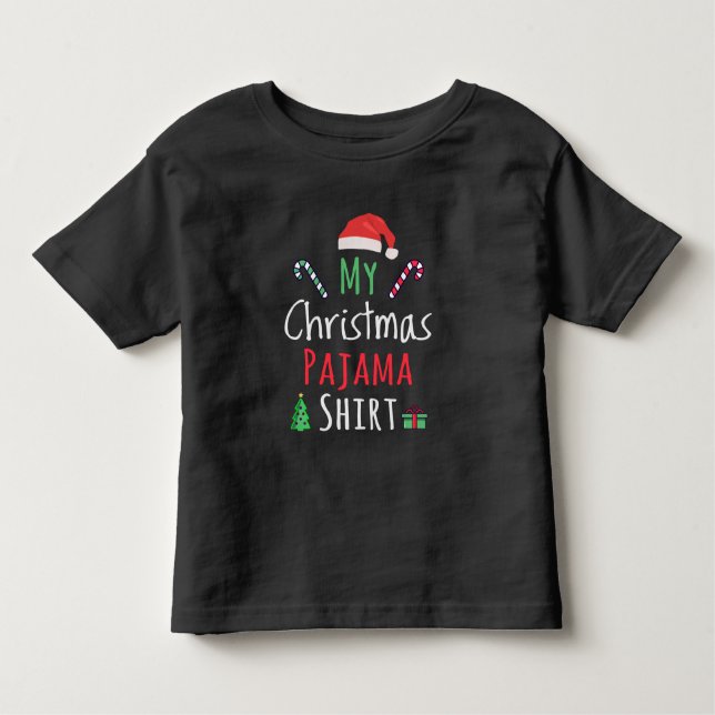 T-shirt Pour Les Tous Petits Ma chemise en pyjama de Noël (Devant)