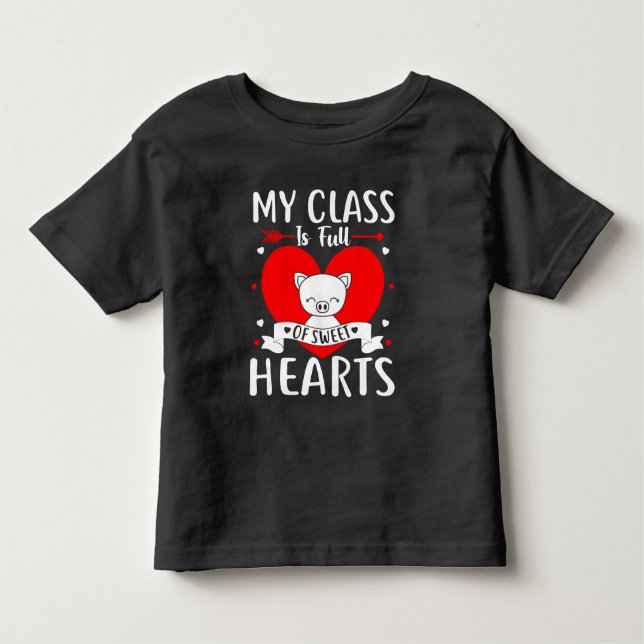 T-shirt Pour Les Tous Petits Ma Classe Est Pleine De Coeurs Sucrés Valentine (Devant)