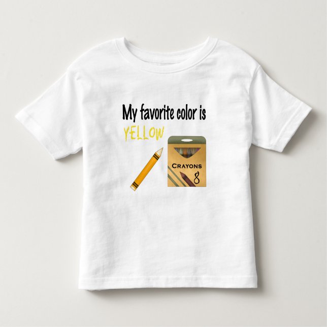 T-shirt Pour Les Tous Petits Ma couleur préférée est jaune (Devant)