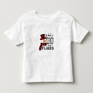 T-shirt Pour Les Tous Petits Ma famille est une bande de Flakes Snowflake