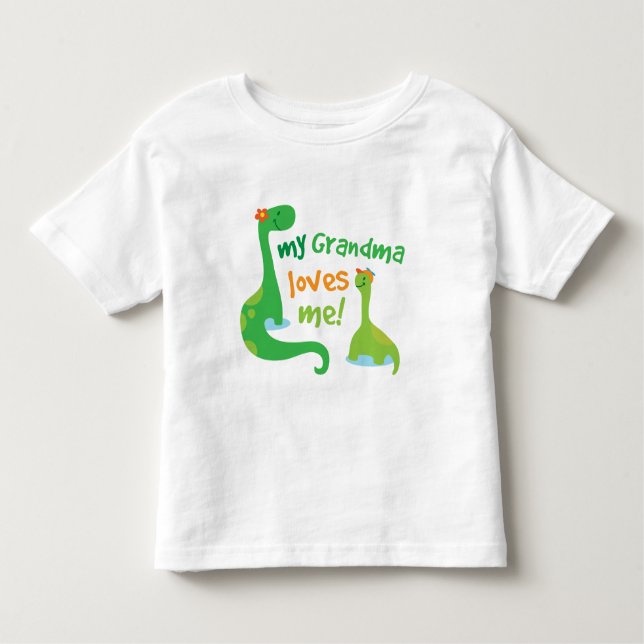 T-shirt Pour Les Tous Petits Ma grand-maman m'aime dinosaure (Devant)
