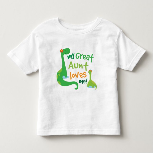 T-shirt Pour Les Tous Petits Ma Grande Tante M'Aime Dinosaure (Devant)