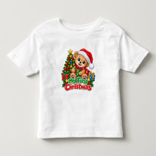 T-shirt Pour Les Tous Petits Ma première chemise ours en peluche de Noël (garço