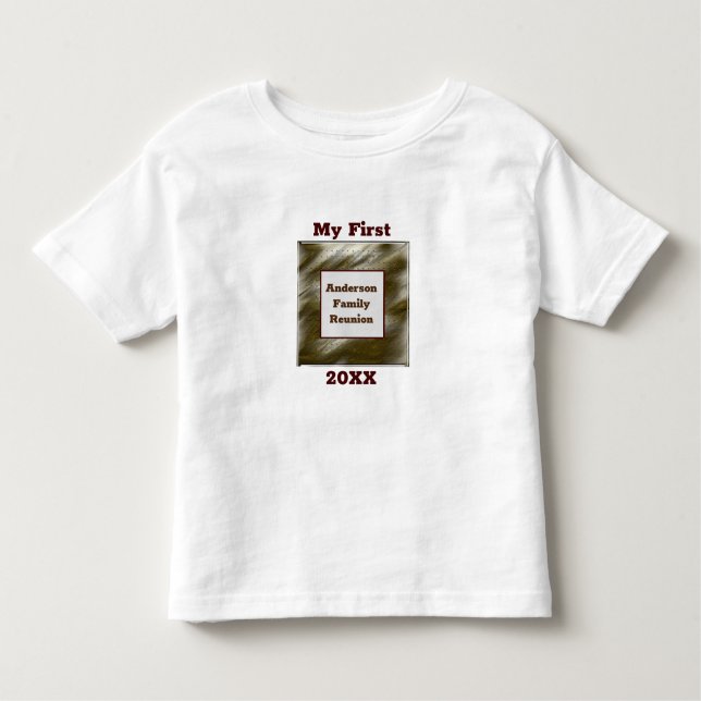 T-shirt Pour Les Tous Petits Ma première réunion Gold Silver Stripes Keepsaké (Devant)