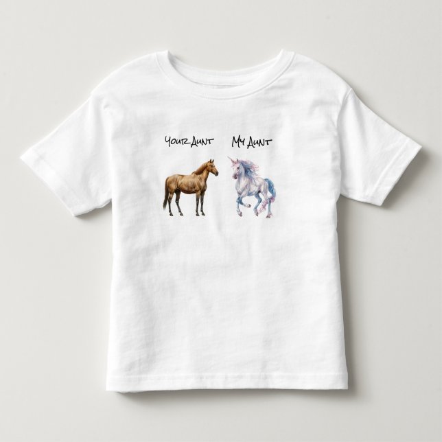 T-shirt Pour Les Tous Petits Ma tante Votre Cheval Unicorn Art Humour Niece Nep (Devant)