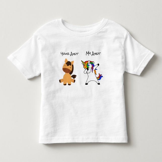 T-shirt Pour Les Tous Petits Ma tante Votre Cheval Unicorn Art Humour Niece Nep (Devant)