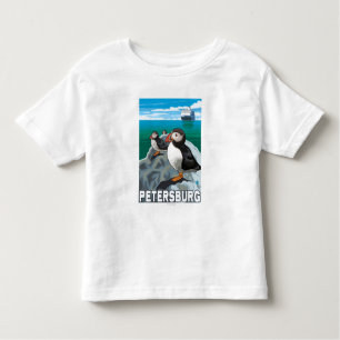 T-shirt Pour Les Tous Petits Macareux et bateau de croisière - Pétersbourg,
