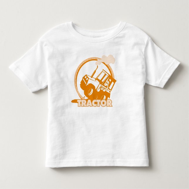 T-shirt Pour Les Tous Petits Machines agricoles oranges de tracteur (Devant)