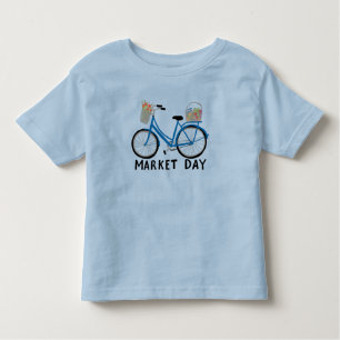 T-shirt Pour Les Tous Petits Magasin de fermiers à vélos bleus adorable