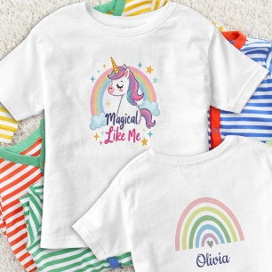 T-shirt Pour Les Tous Petits Magique Pastel Unicorn avec arc-en-ciel