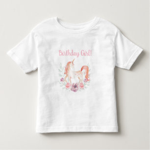T-shirt Pour Les Tous Petits Magique Unicorn Flower wreath fête d'anniversaire