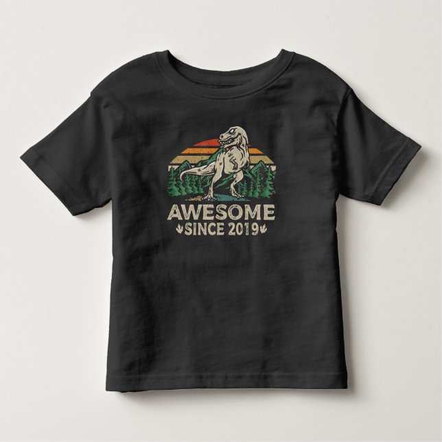 T-shirt Pour Les Tous Petits Magnifique depuis 2019 Dinosaur 5 An 5e anniversai (Devant)