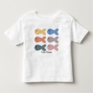 T-shirt Pour Les Tous Petits Main tirée Modifier les poissons mignons