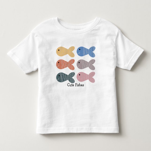 T-shirt Pour Les Tous Petits Main tirée Modifier les poissons mignons (Devant)