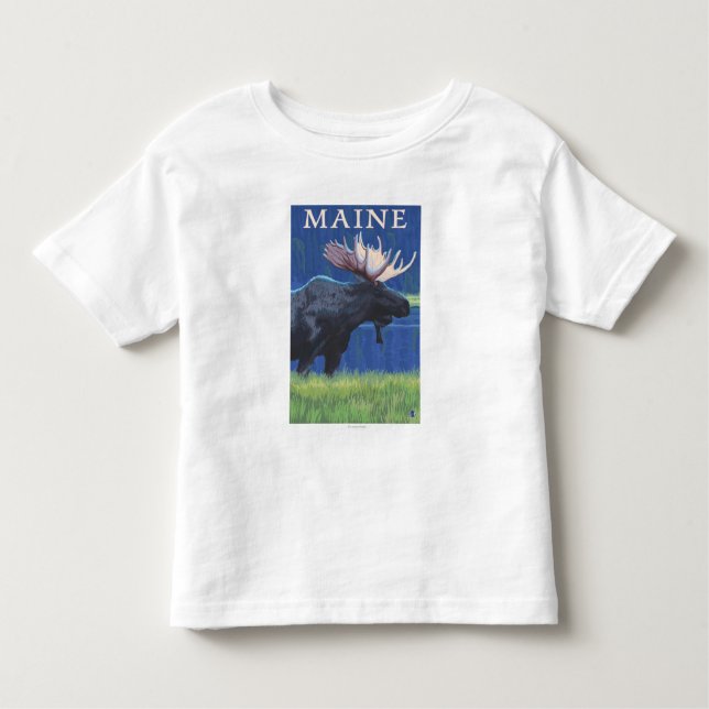 T-shirt Pour Les Tous Petits MaineMoose dans le clair de lune (Devant)