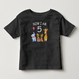 T-shirt Pour Les Tous Petits Maintenant j'ai 5 ans 5ème anniversaire au Zoo