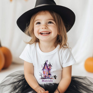 T-shirt Pour Les Tous Petits Maison éffrayante Halloween fête d'anniversaire