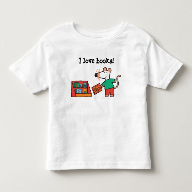 T-shirt Pour Les Tous Petits Maisy avec des livres de bibliothèque (Devant)